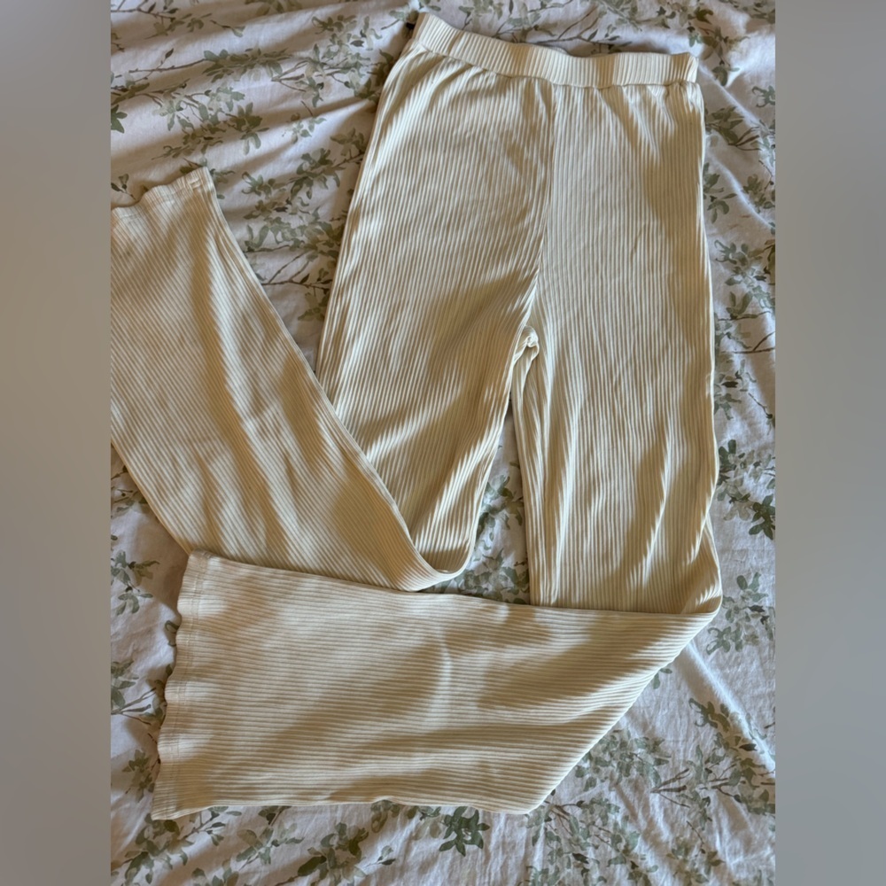Shein Wide Leg Cream Trouser Pants - Picture 2 of 6